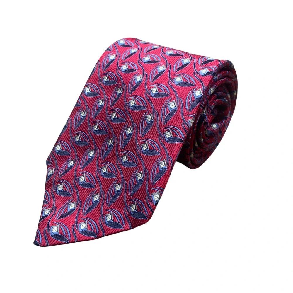 VTG Robert Talbott Tie Mens Best of Class Red Floral Silk USA NEW